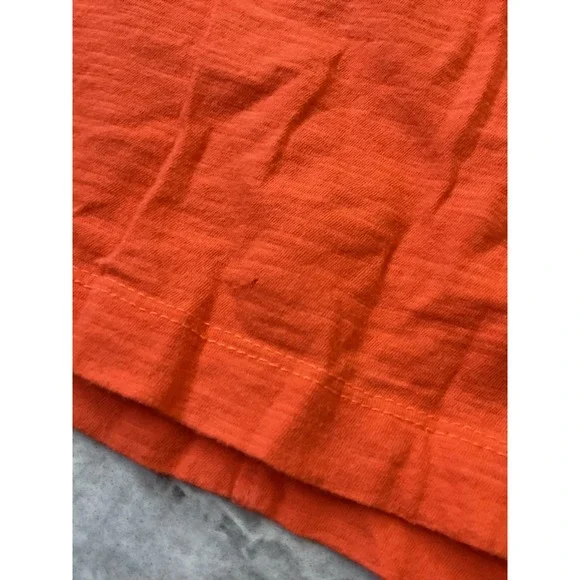 Club Monaco Womens XS Orange V-Neck Slub Cotton Short Sleeve T-Shirt 0996 - Picture 7 of 8